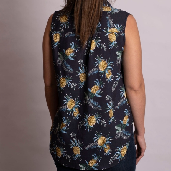 Sleevles navy pineapple womens - Picture 2 of 4
